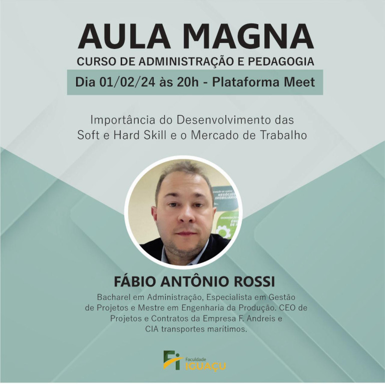 Imagem Aula Magna - Curso de Administração e Pedagogia